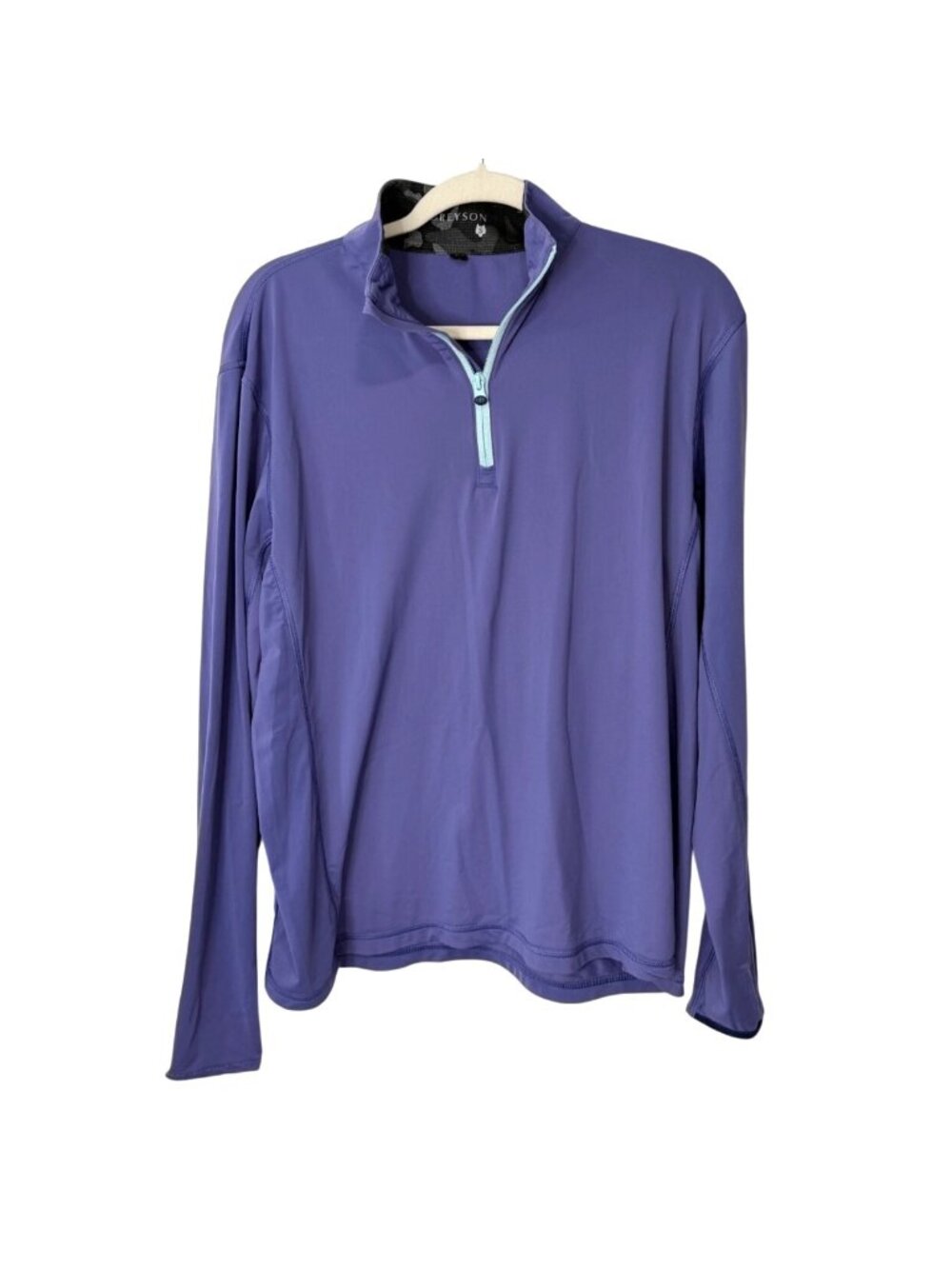 Greyson Mens Size S Long Sleeve 1/4 Zip Polo Shirt Purple Pullover Golf